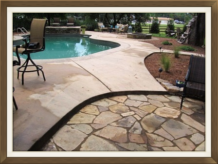 Pool patio by living landscapes